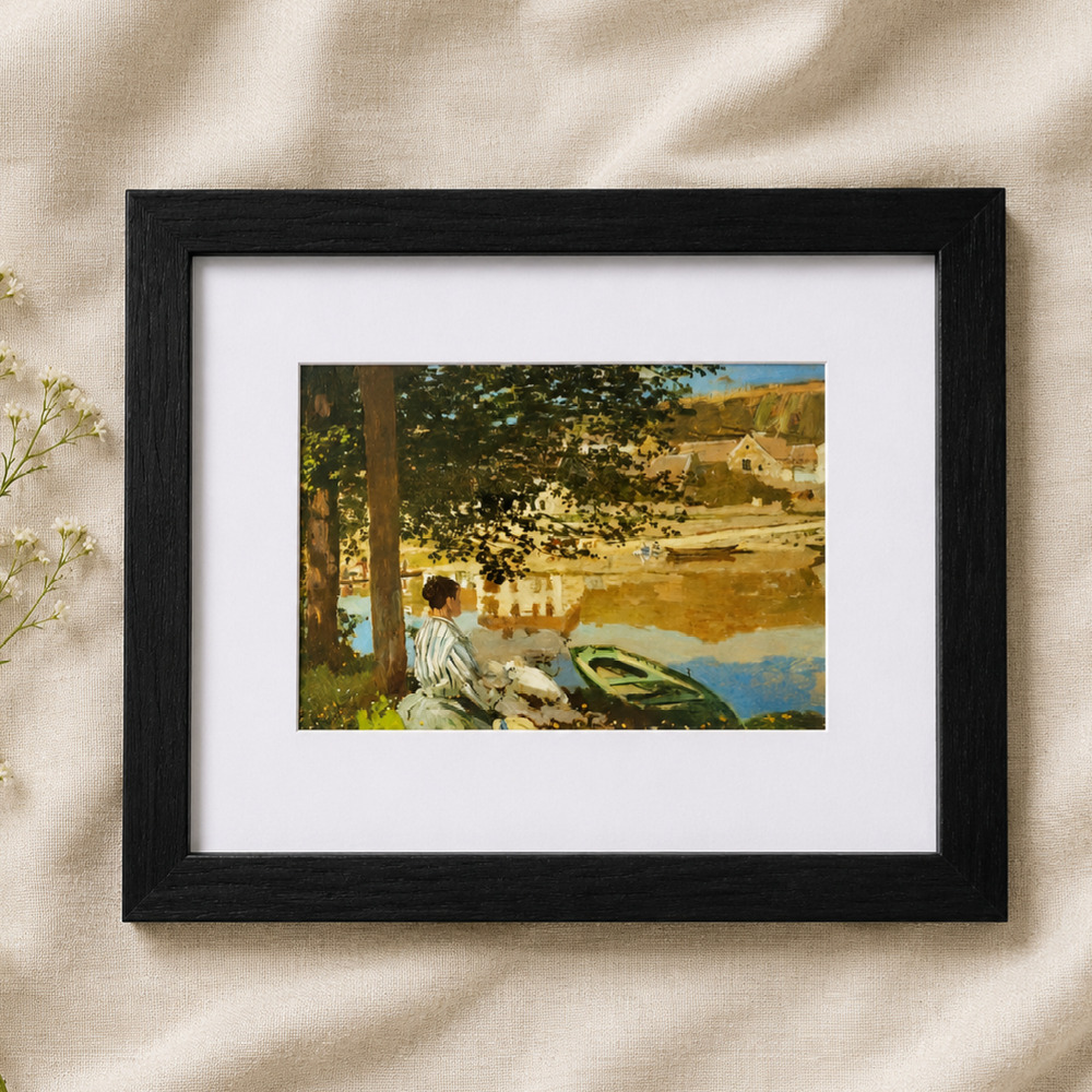 On the Bank of the Seine, Bennecourt by Monet | Impressionist Framed Print